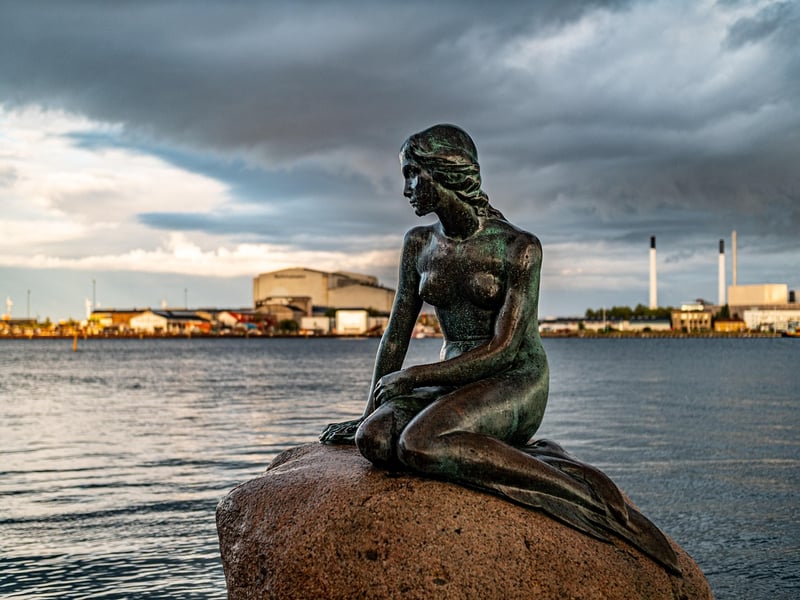 Mermaid Statue in Garden Pond